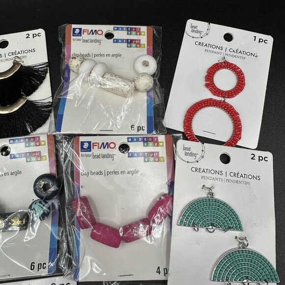 Jewelry Making Supply Lot Clay Bead Pendants Components DIY Crafts Boho Tassels - Picture 3 of 6